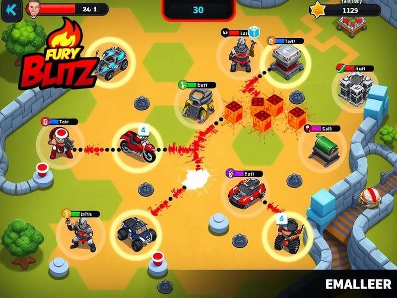 Fire Fury Blitz Conqueror strategy map showing territory control mechanics